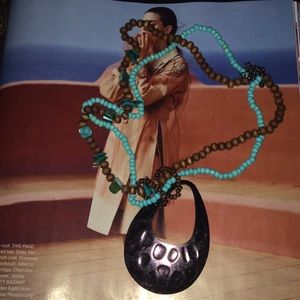 Bracelet & Necklace beads silver glass wood bronze